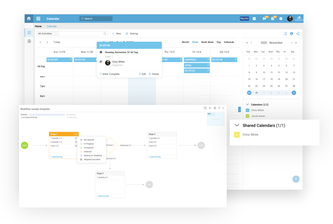 Advyzon CRM automatically syncs client information, notes, calendar, and email in one convenient spot